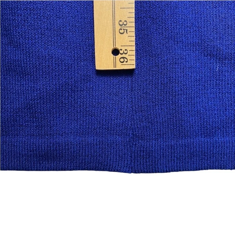 St. John Blue Sheath Dress Crew Neck Midi - Picture 5 of 9